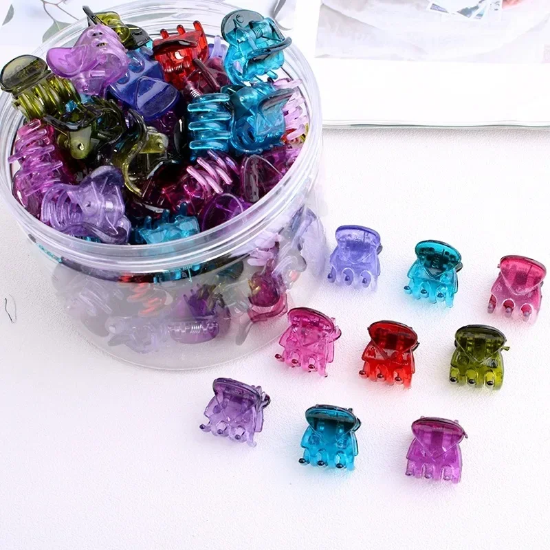 10-60pcs Mini Hair Claw Clips for Women Girls Korean Clear Black Plastic Clips Hairpin Kids Girls Hair Styling Accessories