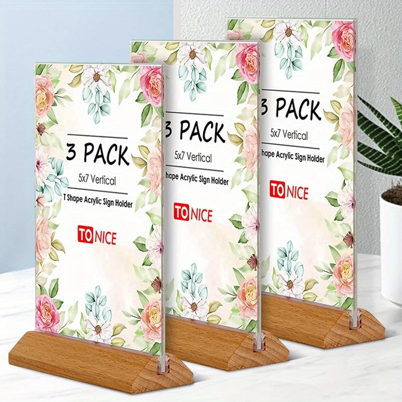 Acrylic menu rack, coffee and beverage price display sign, hamburger milk tea shop poster display stand, solid wood table sign