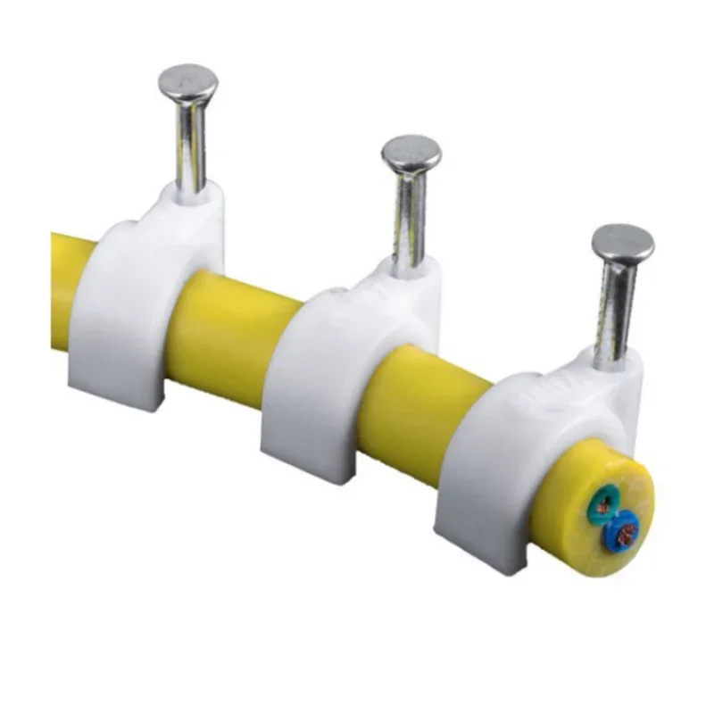 Cable Pipe Clamp 100Pcs U Shape Nail Clip Circle Cable Pipe Fixing Wall Hanging PVC Pipe 4-25mm Dia Wire Line Buckle Management