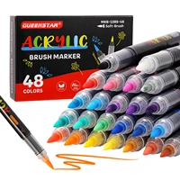12-48 Colors Direct-liquid Acrylic Marker Waterproof Soft Brush Tip Color Layering Pen for Christmas Art Supplies Stationery 1