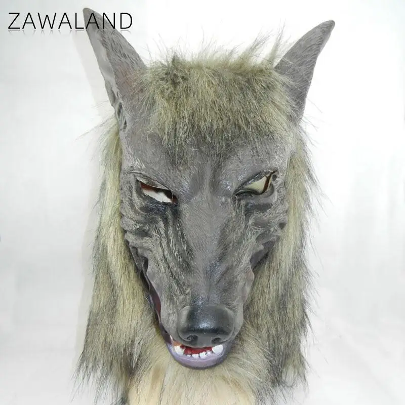 Zawaland Halloween Wolf Cosplay Costume Gloves - Plush Latex Horror Party Accessories