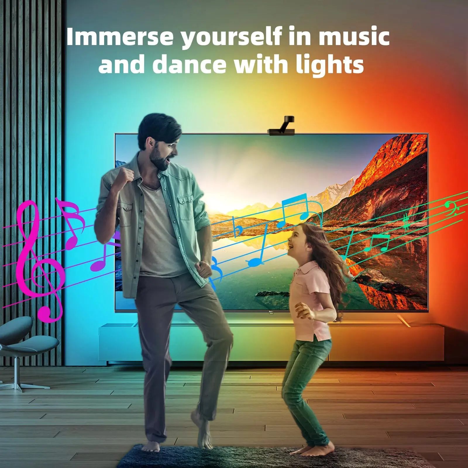 앱 스마트 스크린 TV LED 조명 스트립 스크린 캡처, 화면 색상 동기화 분위기 라이트 스트립 세트