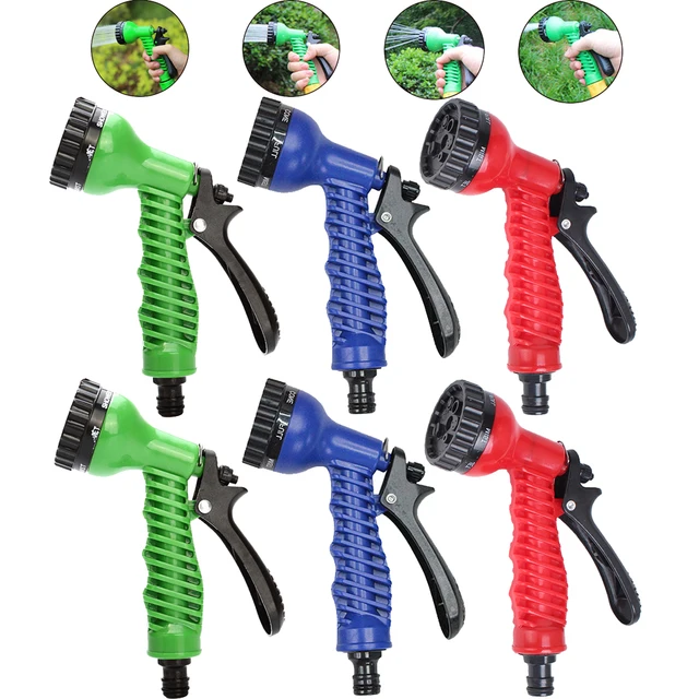 Nagynyomású Kerti Permetező Fej 8 Módok Állítható Öntöző Fegyverkert Tömlő Spray -Fúvóka Fűző Pázsitos Mosó Sprinkler Permetezőgép