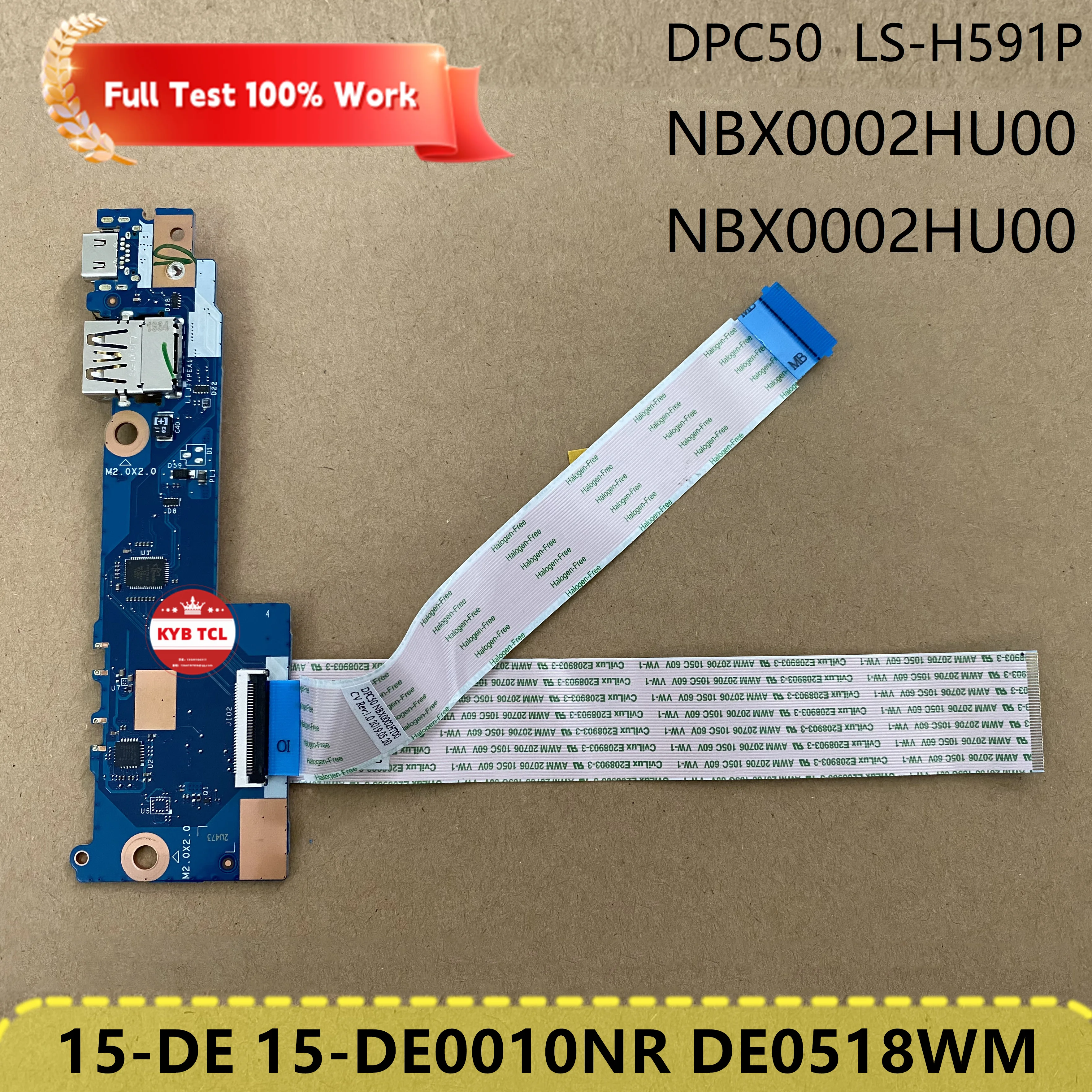 

HP Chromebook 15-DE 15-DE0518WM de0523dx DE0010NR Series Оригинальная USB-плата для ноутбука с кабелями DPC50 LS-H591P NBX0002HT00 NBX0002HU00