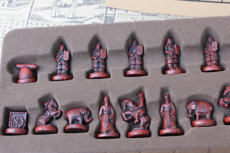 Schach Brettspiele Neue Qualität Traditionellen Chinesischen Schach Spiel Set Harz Schach Stück Weiche Schachbrett Archaize Retro – Detail 10
