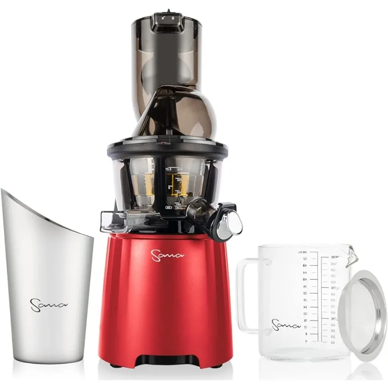 

Wide Mouth Premium Cold Pressed Vertical Juicer | Patented Trap Door System | Includes 2 Premium Accessories