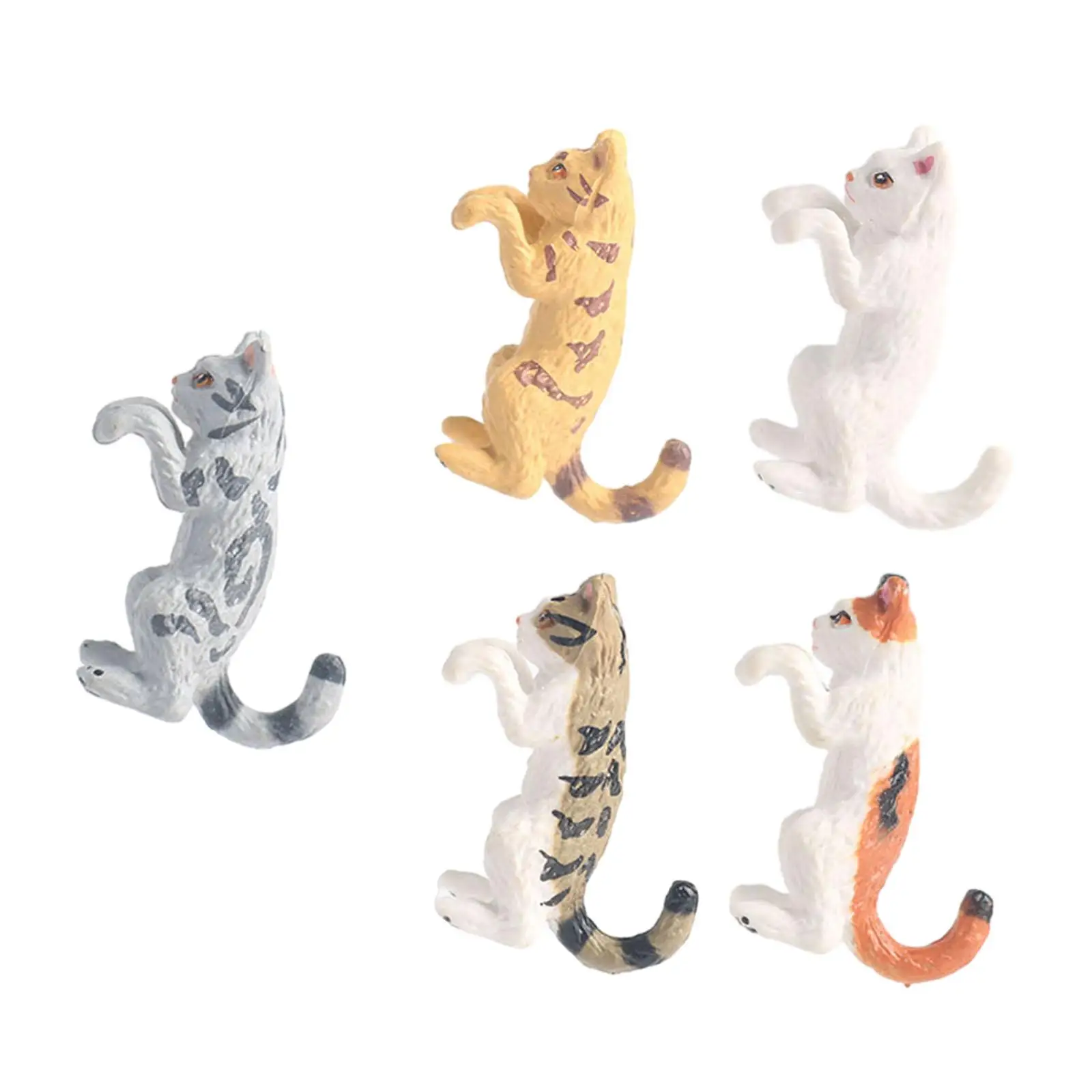 

5Pcs Hanging Animal Statue Cat Planter Hanging Pendant Fish Tank Decorations for Balcony Aquarium Lovers Fence Lawn Landscaping