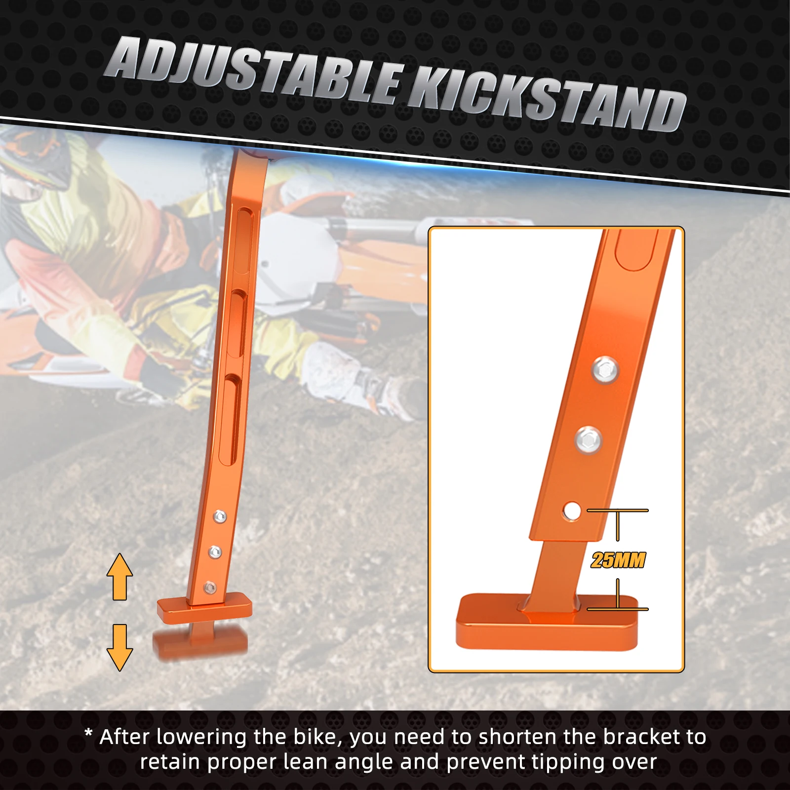 For-KTM SX-F 450 25MM Adjustable Kickstand Side Stand For GasGas MC 125 250F 450F-Husqvarna FC 250 350 450