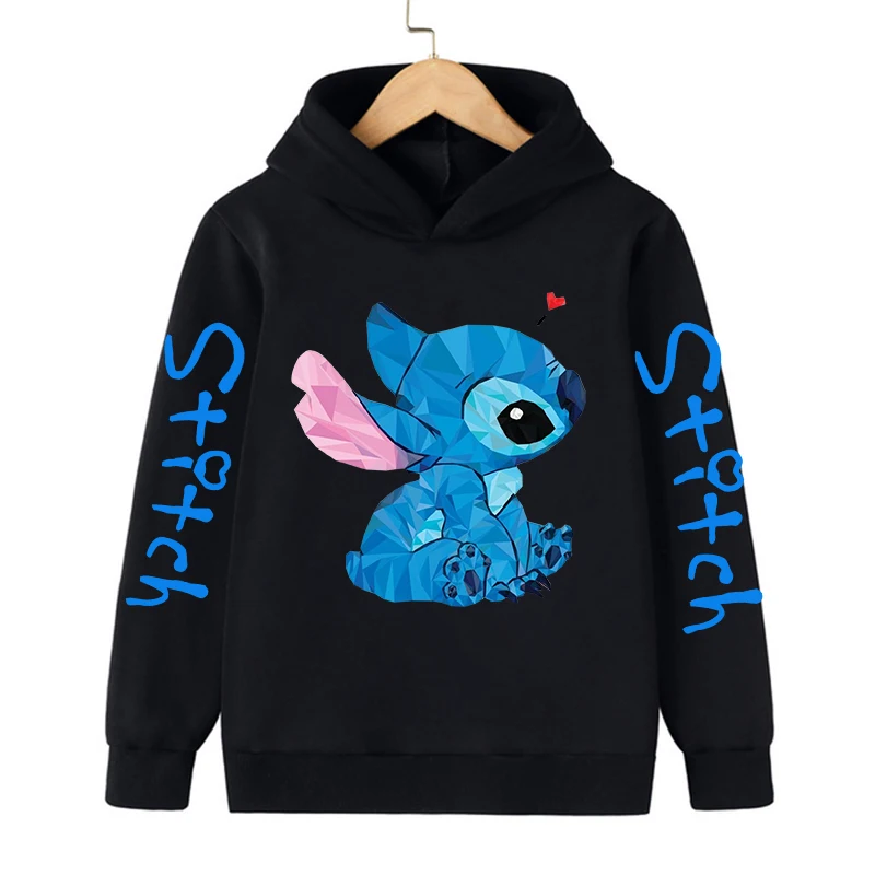 Funny Clothes Christmas Disney Stitch Hoodie Children Cartoon  Kid Girl Boy Lilo and Stitch Sweatshirt Hoody Baby Casual Top 2