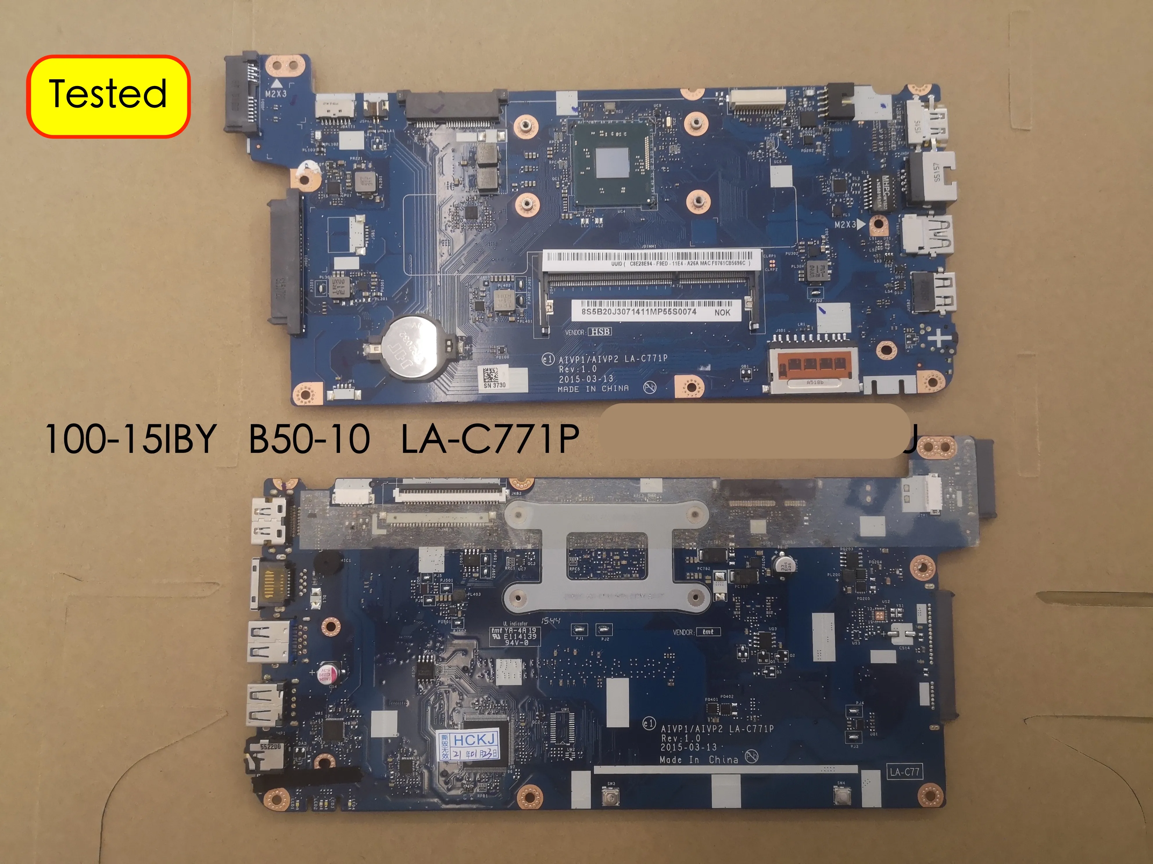 

AIVP1/AIVP2 LA-C771P For Lenovo B50-10 100-15IBY Laptop motherboard