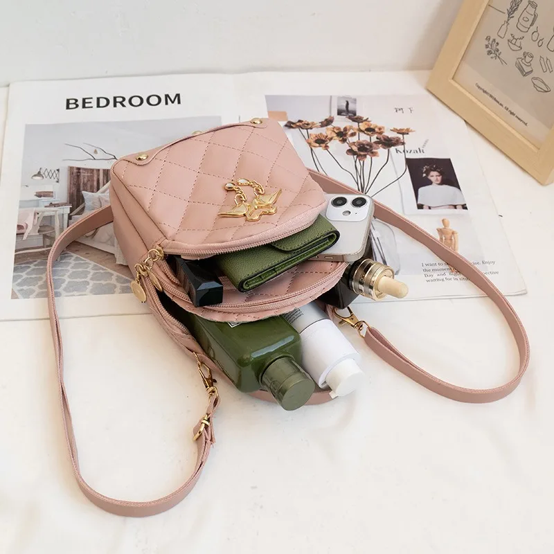 Mini zaino moda donna Nuovo zainetto carino in pelle PU Borsa a tracolla versatile e multifunzionale per donna - immagine 5