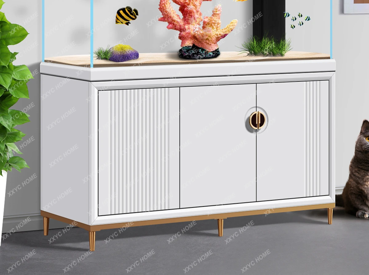 

Living Room Aquarium Large Super White Bottom Filter Hallway Light Luxury Home Partition Floor