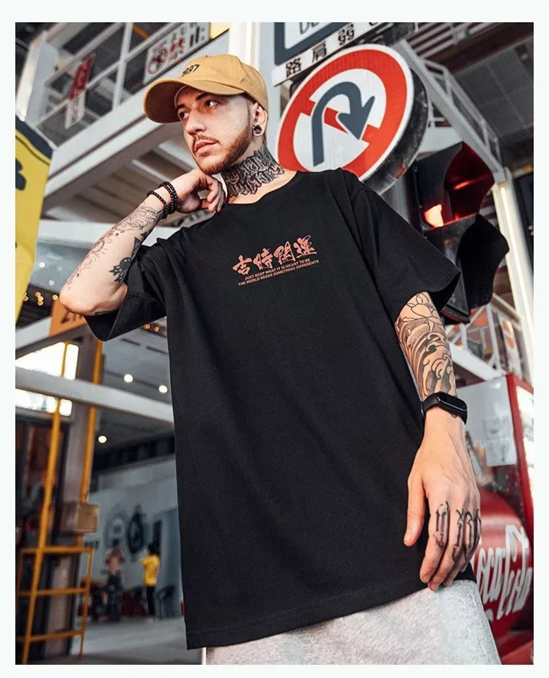 2025 Summer Men Kawaii Lucky Cat Printed T Shirt Homme Short