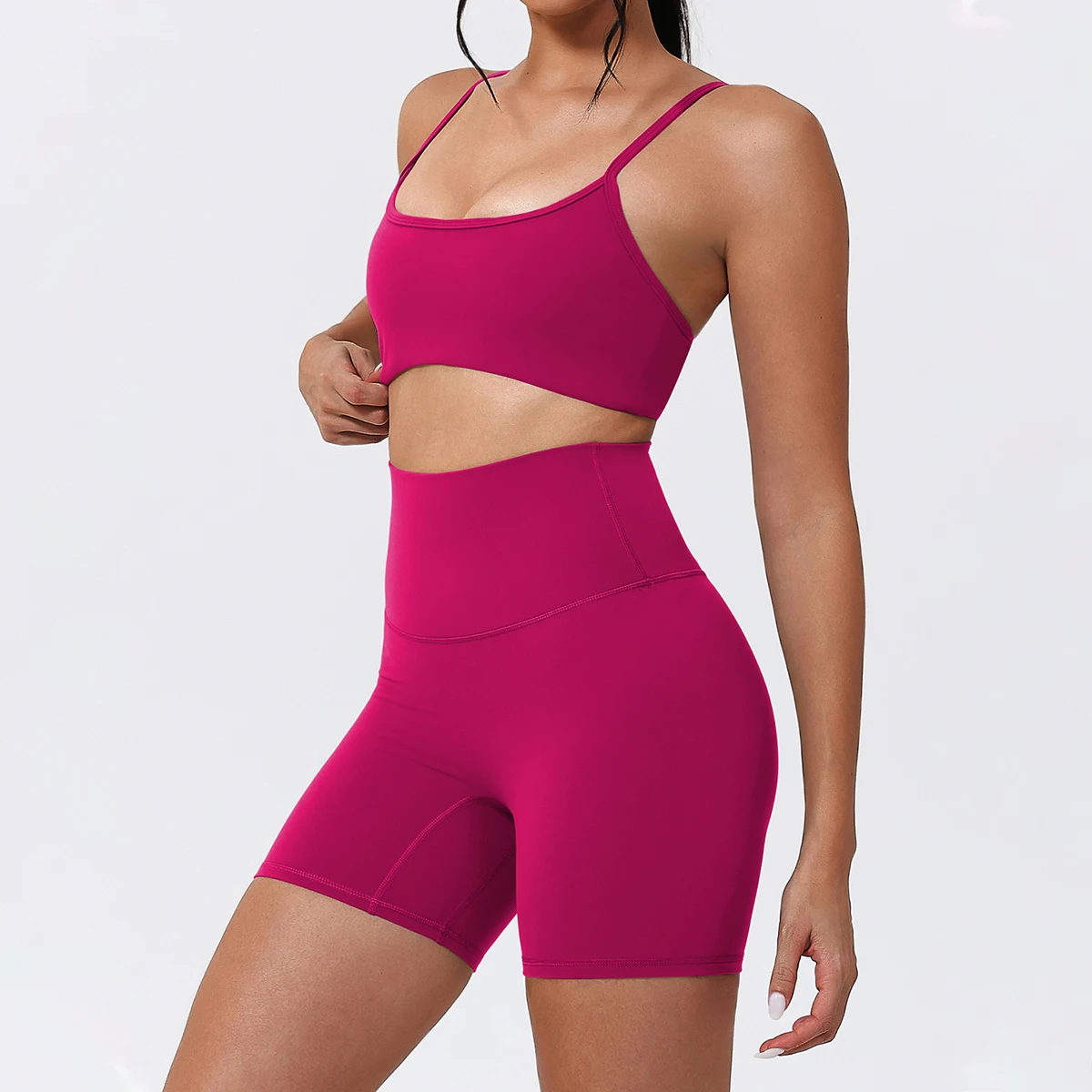 Hearuisavy Sports Bra Set 2Pcs Women High Waist Running Fitness Leggings Gym Breathable Anti-Shock Back Support Yoga Top Female - תמונה 5