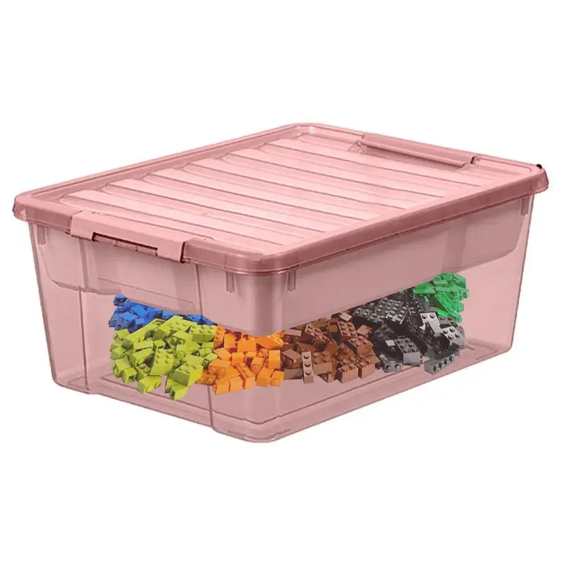 

Building Block Bricks Storage Box Toys Box Organizer Bins Space Saving Stackable Clear Latch Boxes for Offices Kitchens Living