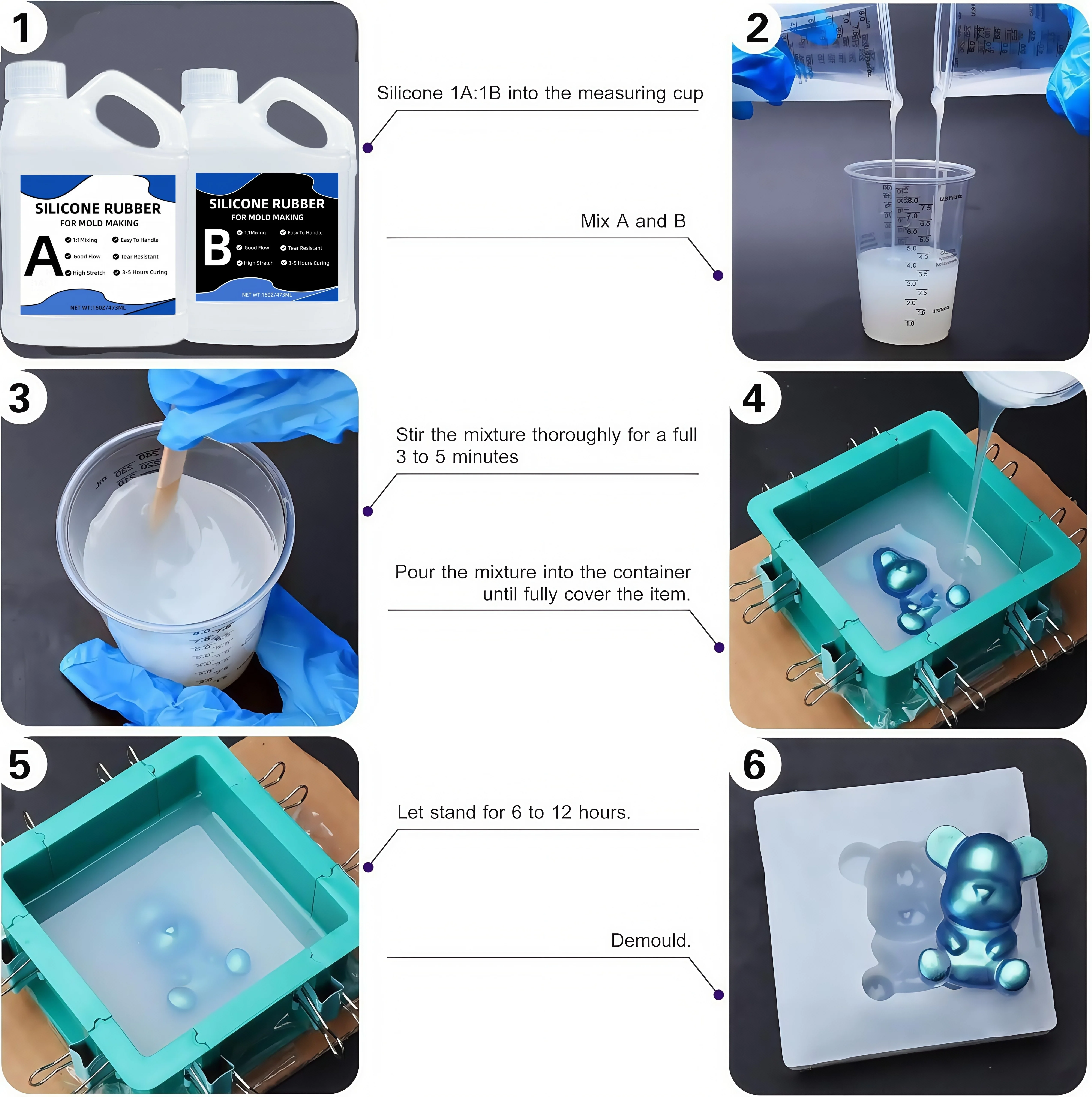 Durable Liquid Silicone for Versatile Mold Making - Ideal for Resin, Casting, Candles & DIY Crafts
