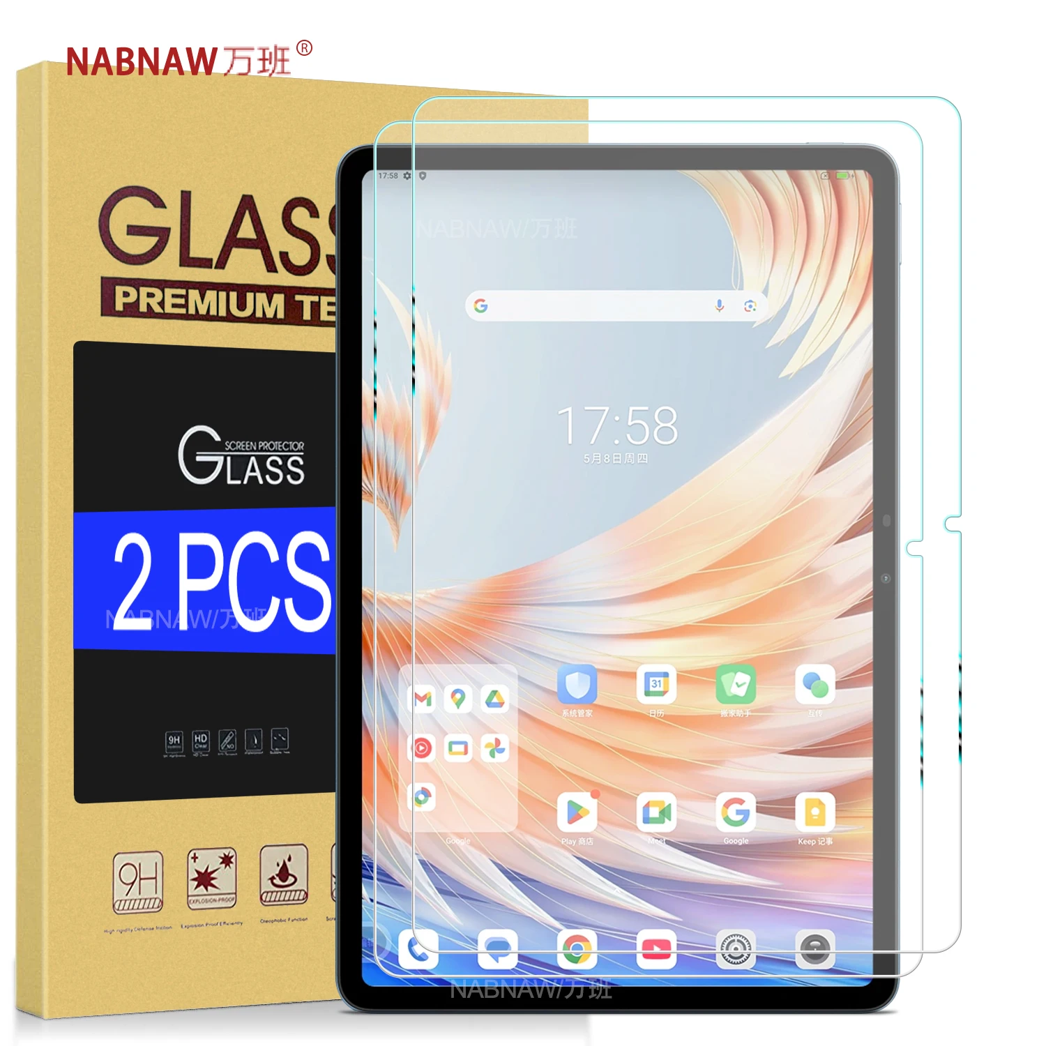 Protector De Pantalla Para Blackview Mega 3 (12.1”) – Cristal Templado 9H, Antihuellas, Ultra HD – 2 Unidades