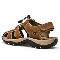 Été hommes sandales en cuir véritable hommes chaussures décontractées en plein air hommes sandales en cuir pour hommes chaussures de plage chaussures romaines grande taille 38-48 6