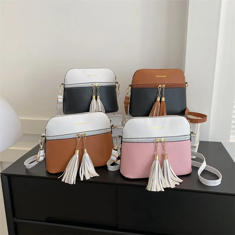 

Fashion Vintage Patchwork Messenger Bags For Women 2023 Simple Personality Crossbody Small Leather Shoulder Bags Handbag Satchel