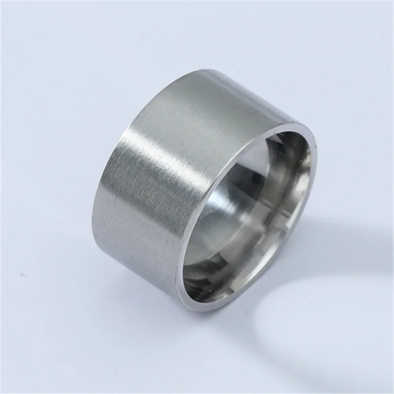 2022 nuovi anelli alla moda in acciaio inossidabile largo 12 mm per le donne fedi nuziali gioielli da uomo colore argento lucido - immagine 2