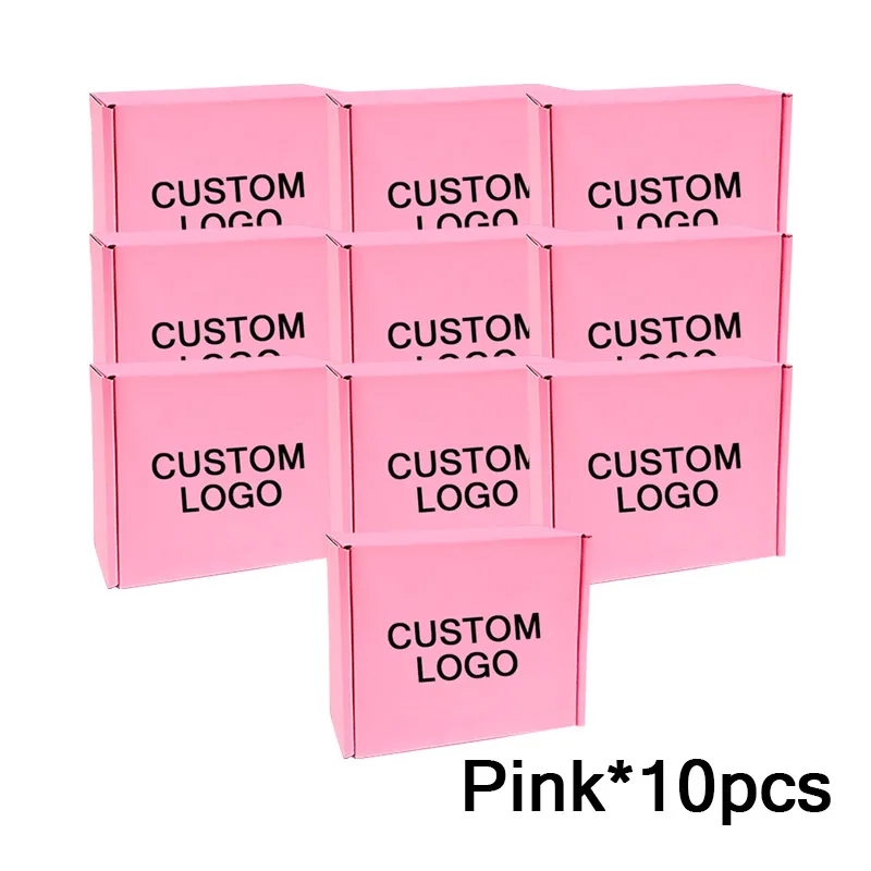 Shipping Boxes For Small Business 10Packs Cardboard Box For Shipping Customize Logo Gift Box Wig Packaging Storage Box