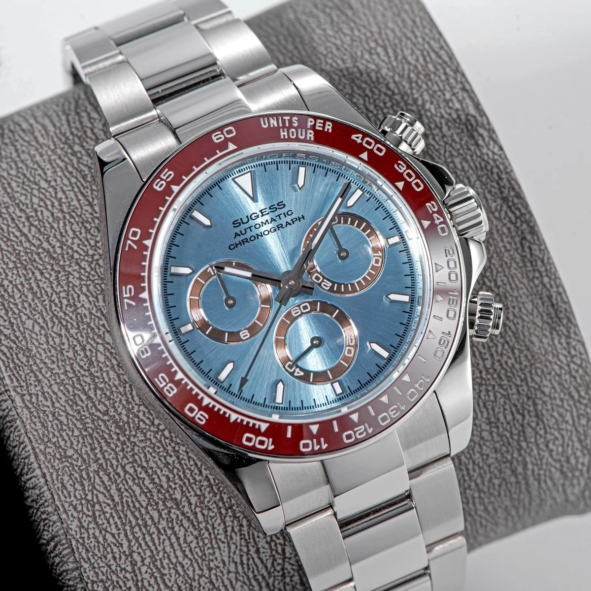 Sugess Diving Orologio da uomo Panda Cronografo meccanico automatico Pavone SL4801 Movimento Orologio da polso Lunetta in ceramica impermeabile Nuovo  1511