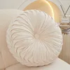 Throw Pillow Hand Sewn Pleated 3D Dutch Velvet Pumpkin Backrest Waist Lumbar Support Cushion Mat For Sofa Bed Floor Office Chair 4