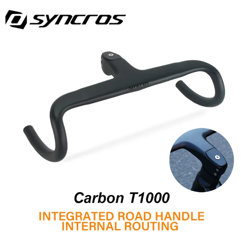 

SYNCROS Carbon Handlebar Road Bicycle Integrated Handlebar 28.6mm Internal Routing Black Matt Bike Accessories With Spacer