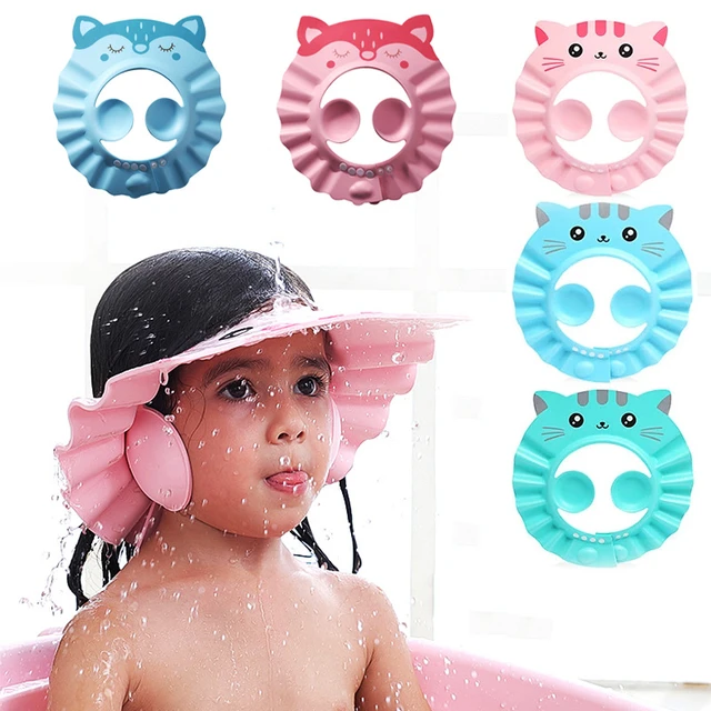 Bonnet de douche pour bébé, bonnet de lavage de cheveux réglable,  Protection des yeux, couverture d'eau, soins pour enfants, fournitures de  bain, jouets de salle de bain, Halloween, Thanksgiving et cadeau de