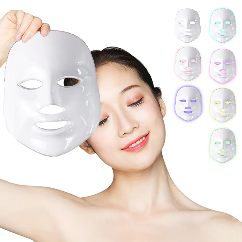 Led Facial Mask Led Facial Mask Light Therapy 7 Colours Face Beauty Devices Skin Rejuvenation Anti Acne Home Use Beauty Devices