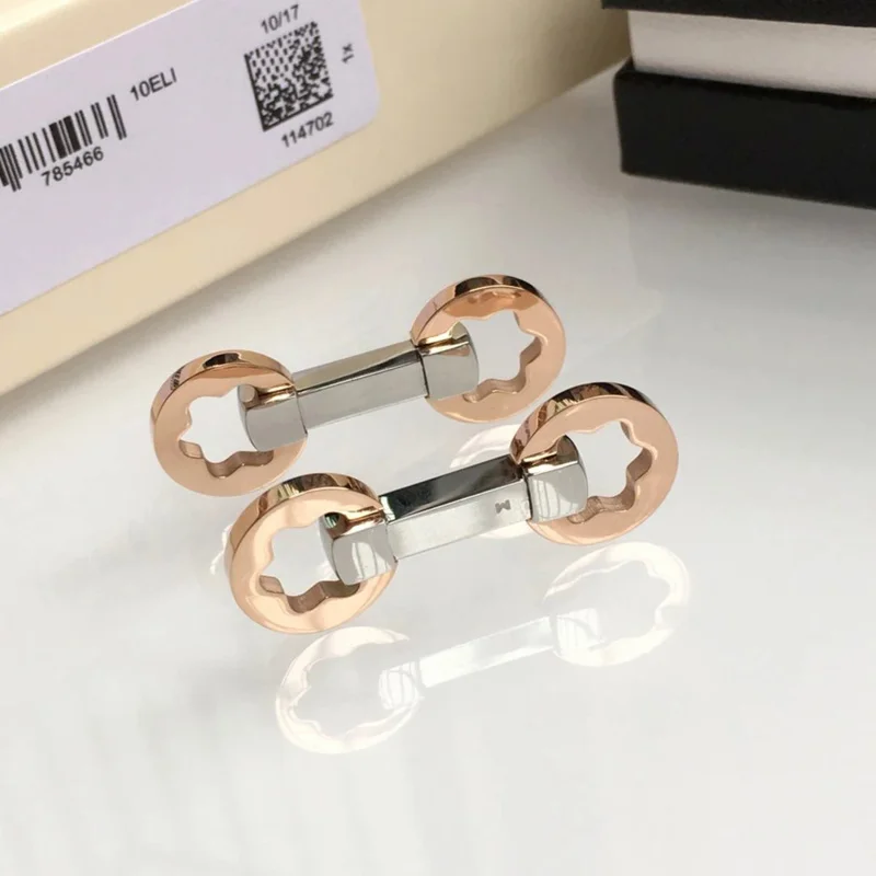 Cuff Links MB Hollow Flower 316 Stainless Steel 1:1 High Quality 4 Colors Man Shirt Cufflinks Classic Buttons With Box Set