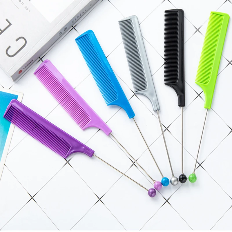 50pcs DIY Plastic Beaded Comb Home Hair Combs School Accessories Ruler ruler set plastic ruler