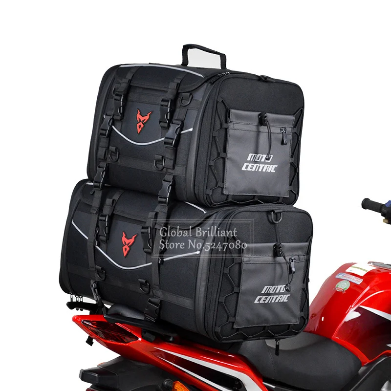 

Waterproof Large Capacity Back Seat Bag 43L/46L Motorcycle Riding Bag Reflective Extensible Portable Off-road Bag Outdoor Travel