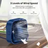 TOPK Mini Portable Fan,USB Desk Fan Table,Quiet 3 Speed Wind Personal Fan 360°Rotatable Head Standing Fans for Room Camping Hom 4