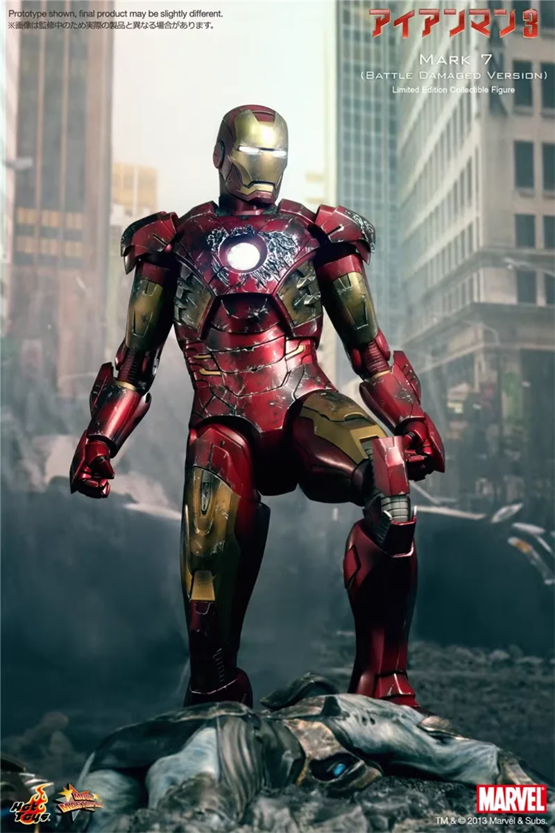 Original HotToys HT 1/6 MMS196 The Avengers Iron Man Battle Damage