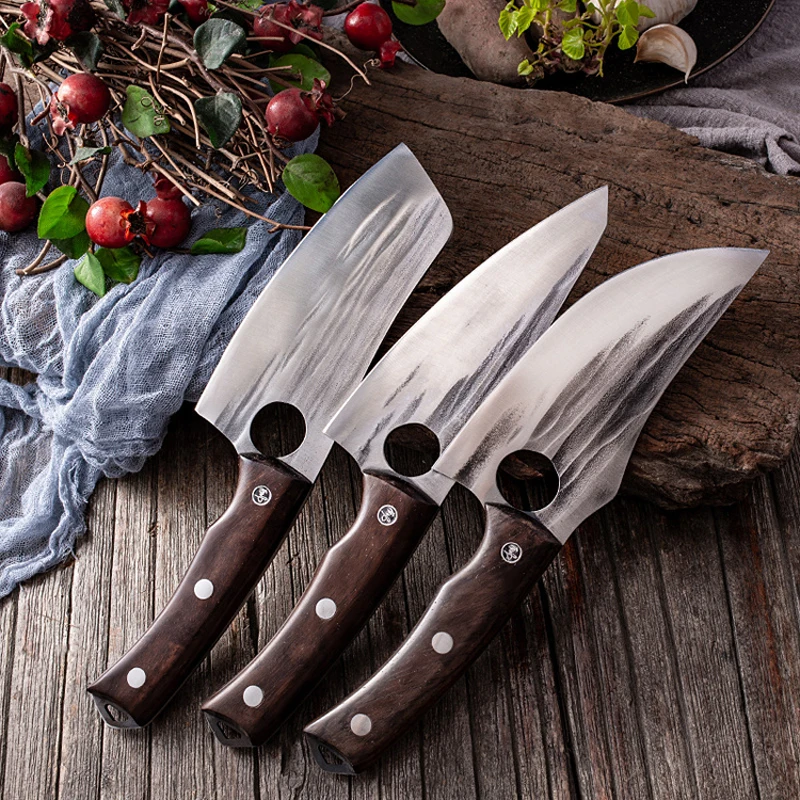 

Liang Da Kitchen Cleaver Knife Stainless Steel Boning Handmade Hunting Forged Meat Fish Chef Outdoor Survival Butcher Knife Set