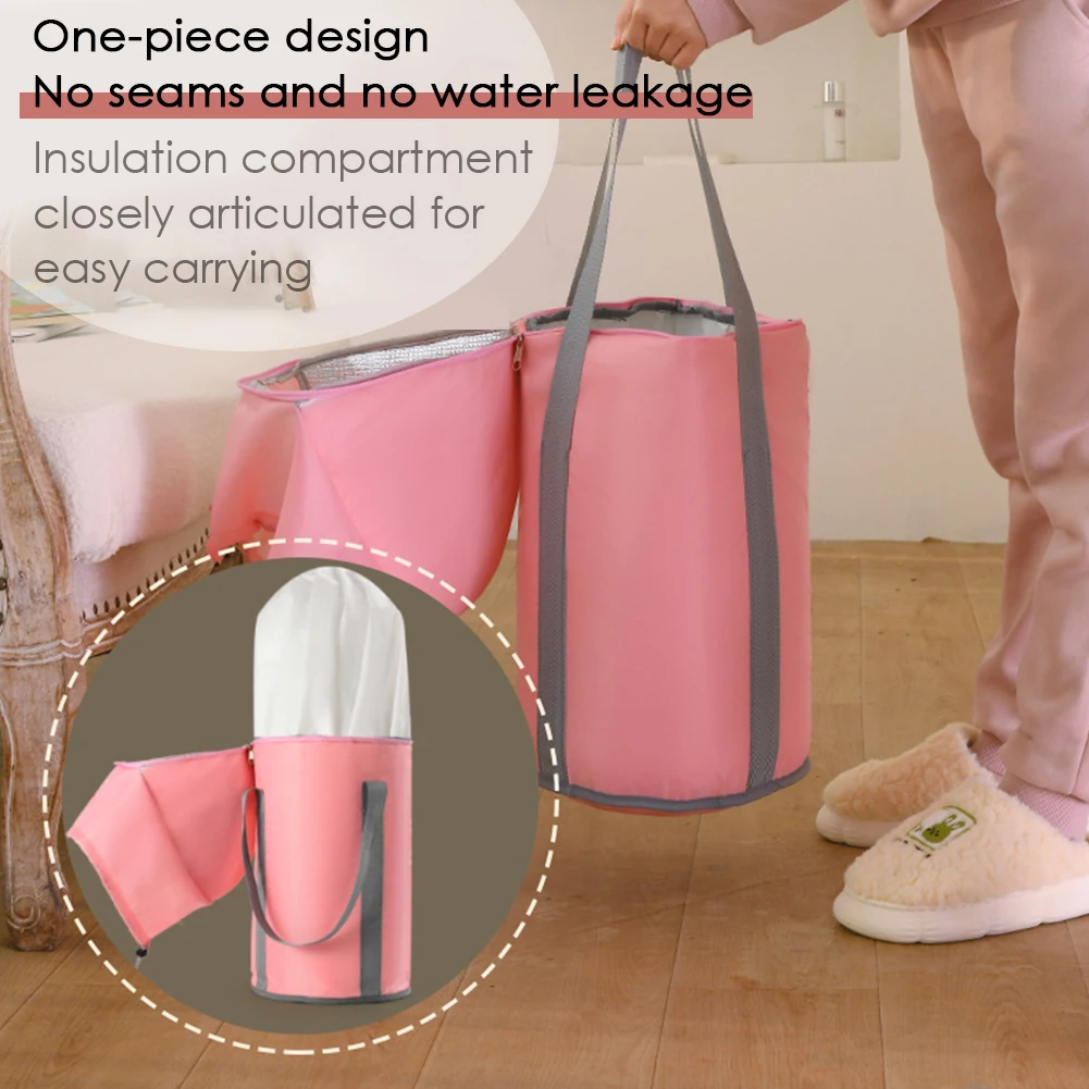 Large Capacity Folding Foot Bath Basin Deepened Soaking Bucket Knee Warm Foot Soak Bag Portable Travel Washbasin Bucket
