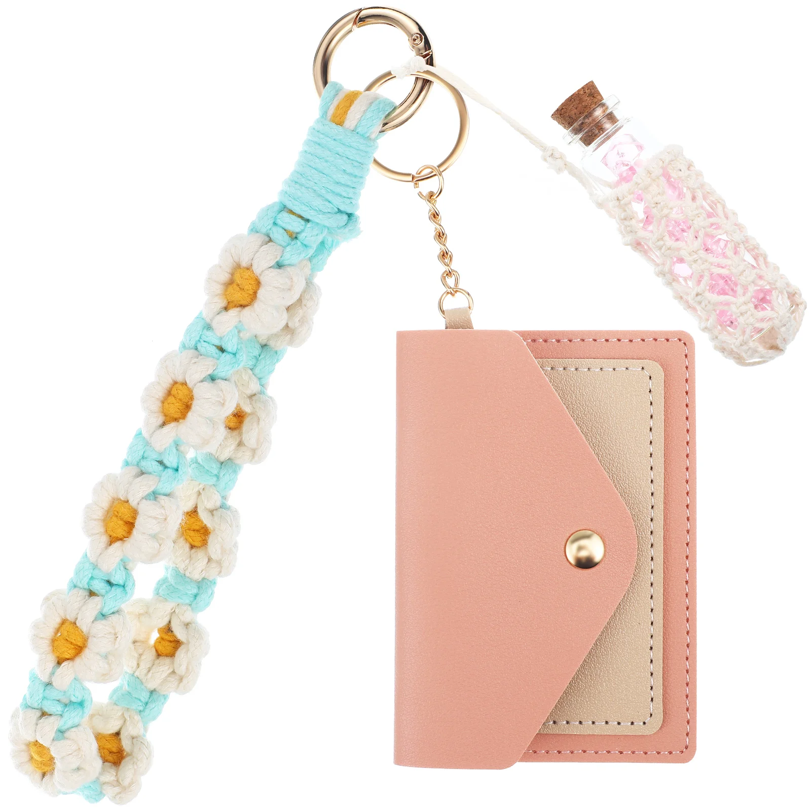 

Keychain Wallet Set Chains Women Cute Wristlet For With Fob Card Holder Aesthetic