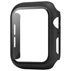 Custodia per protezione dello schermo in vetro temperato migliorato per Apple Watch - Cover rigida opaca in PC