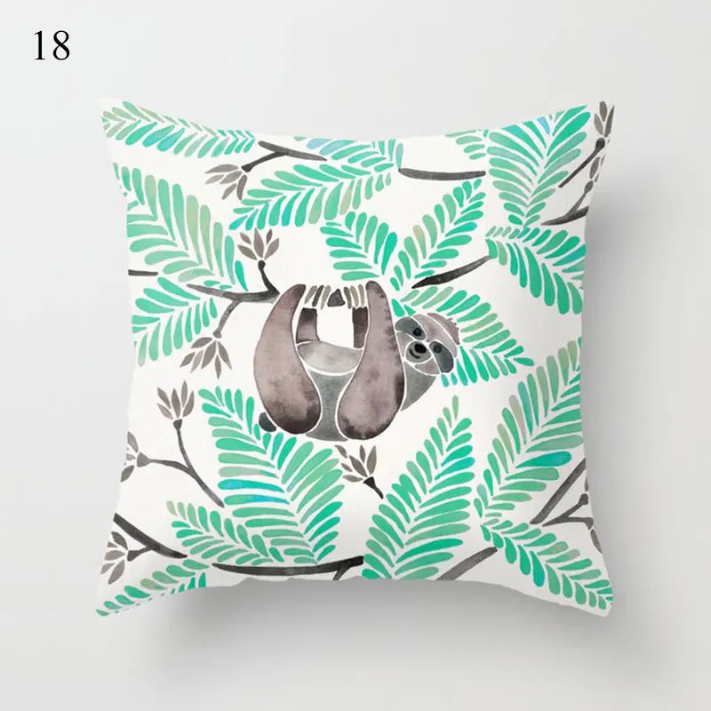Simple Mint Green Pillow Cover Geometric Print Cushion Covers Sofa Car Cushion Cover 45x45cm Decorative Throw Pillowscase 