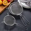 Double Ear Screen Flour Filter Screen Soybean Milk Snack French Fries Stainless Steel Mesh Strainer Handle Cooking Spoon 2
