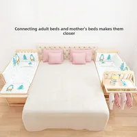 Lit pour enfants en bois massif, berceau Convertible pour tout-petits, berceau Portable, finition non toxique, matelas réglable, assemblage facile 2