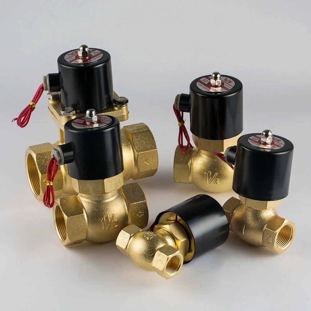 KP2L 1/2" 3/4" 1" 1 1/4" 2" Brass Steam Solenoid Valve DC12V 24V AC220V 110V Normally Opened |