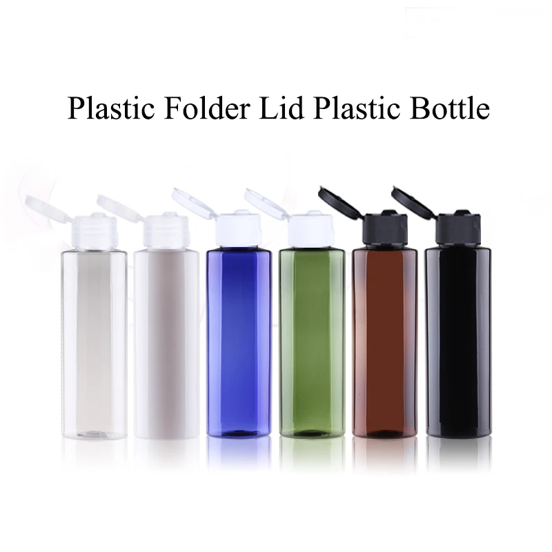 20pcs 100ML 120ML 200ML 빈 플라스틱 병 알루미늄 뚜껑 500ML 플랩 뚜껑 리필 용 병 화장품 용기 JX141-20