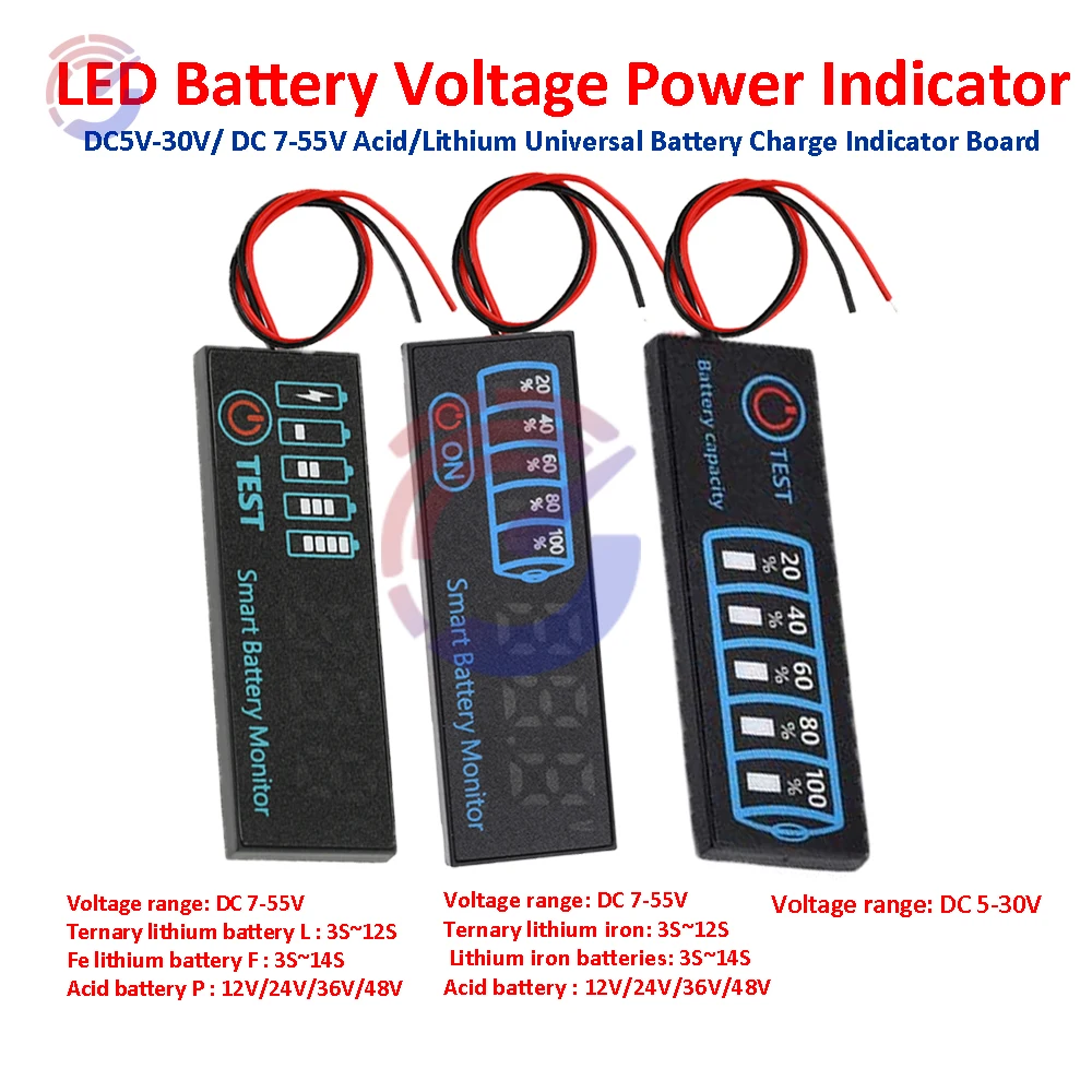 Lithium Battery Level Indicator Lipo Li-ion Universal Battery