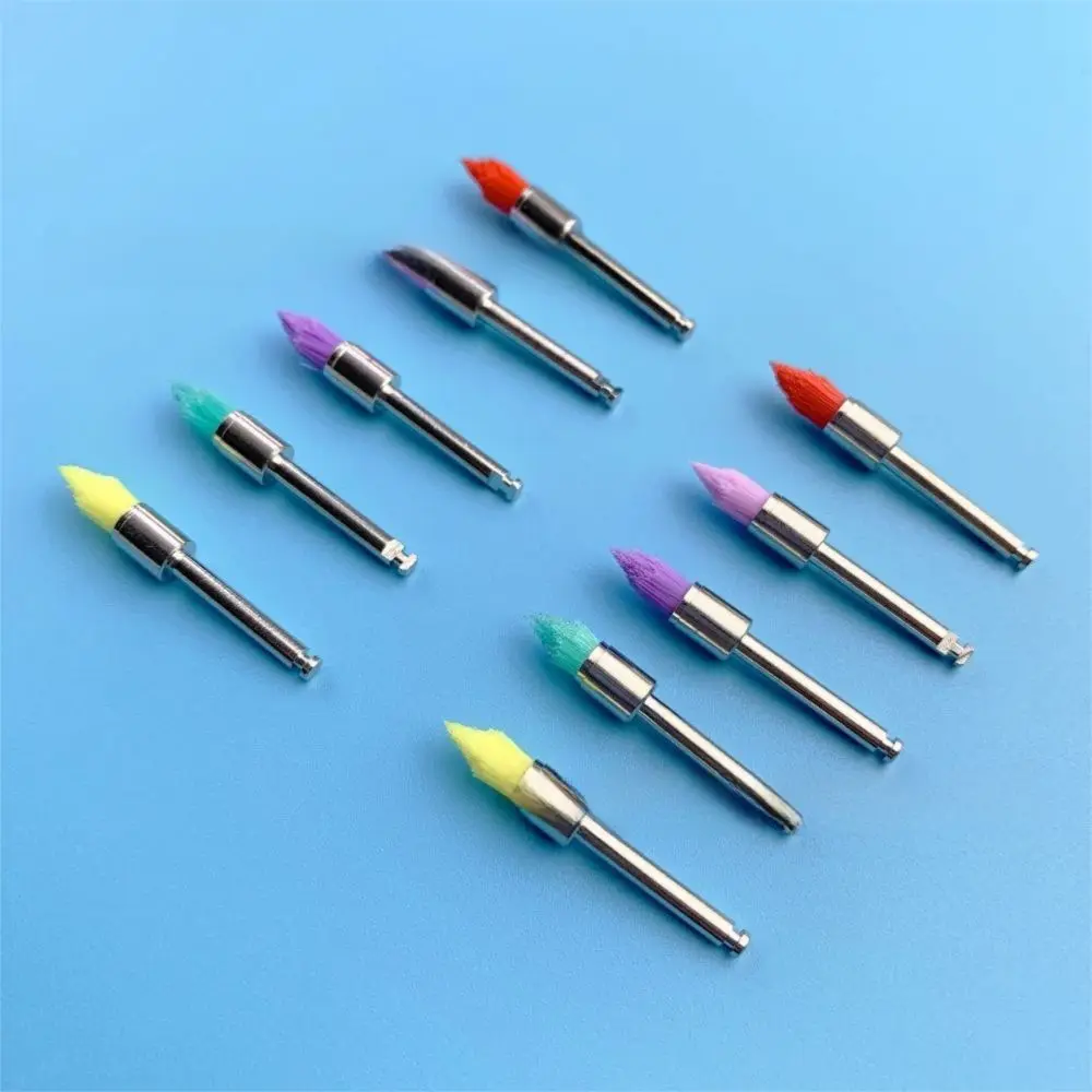 Colorful Dental Polishing Brushes Nylon Bristle Latch Screw Type Polisher Accessory RA Shank Tooth Polishing Brushes Dental Care