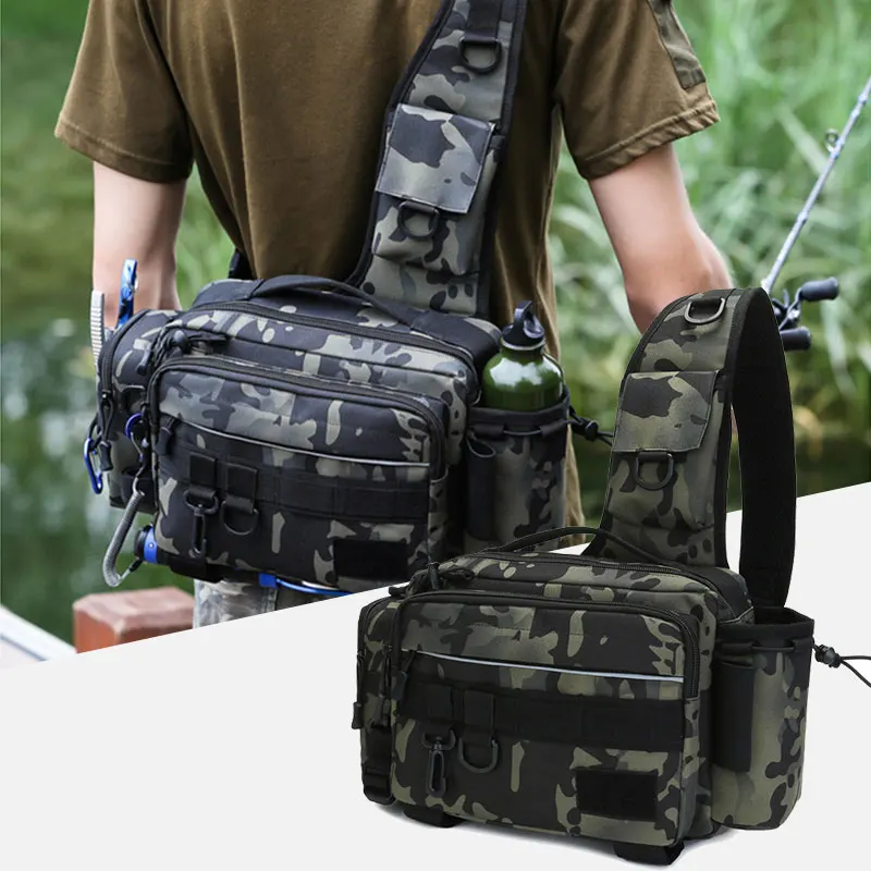 

Multifunctional Fishing Waist Tackle Bag Tackle Single Shoulder Crossbody Bag Lures Lure Pack Gear ABU Storage Package XA232g