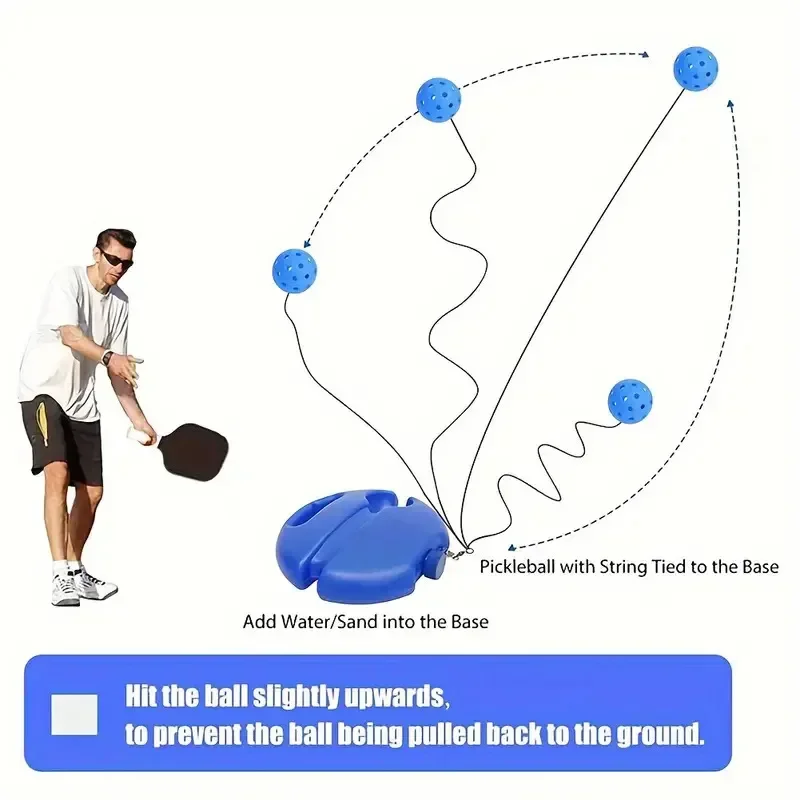 Pickleball Training Aids Bases With Elastic Rope Ball Professional tennis accessories Pickleball Practice Tool Self Duty Rebound Trainer