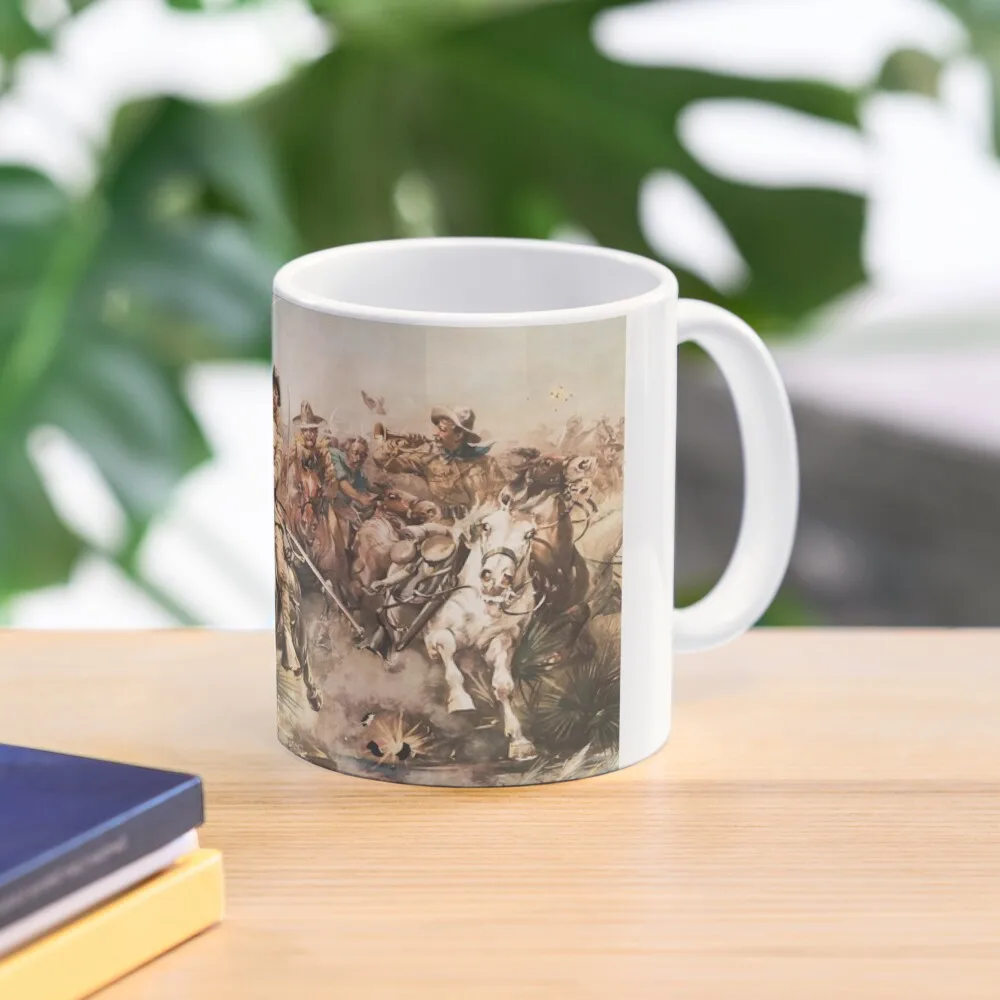 

Teddy Roosevelt and The Rough Riders Charging Into Battle Coffee Mug Customizable Cups Cups Ceramic Mug