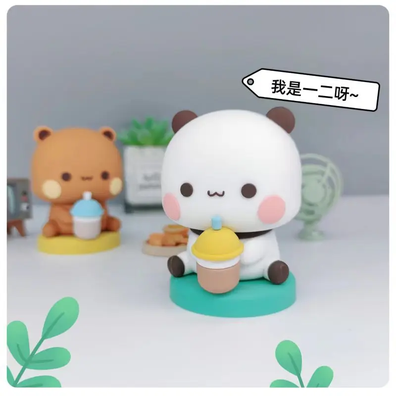 Bubu Dudu Collectible Cute Panda & Bear Ornament - Kawaii Anime Figure Toy for Home Decor & Holiday Gift